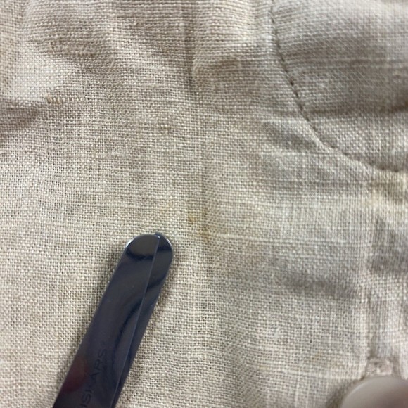 Vtg 90s Leslie Fay Safari Utility Jacket S Beige Tan Linen Blend Cinch Waist - Picture 7 of 9